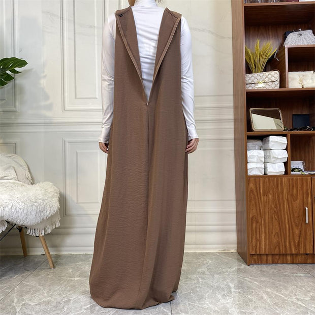 Two Piece Abaya Set-Brown