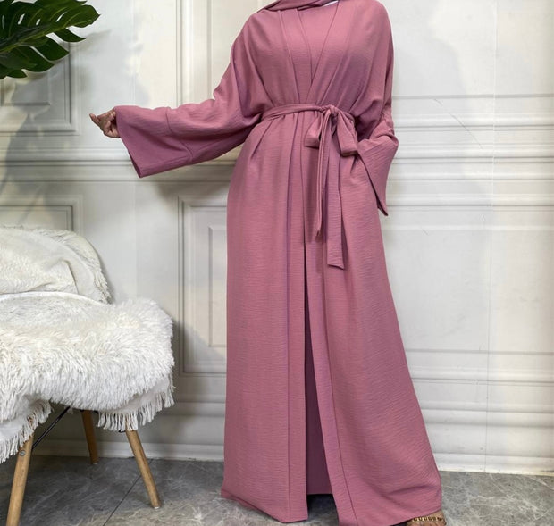 Two Piece Abaya Set-Rose