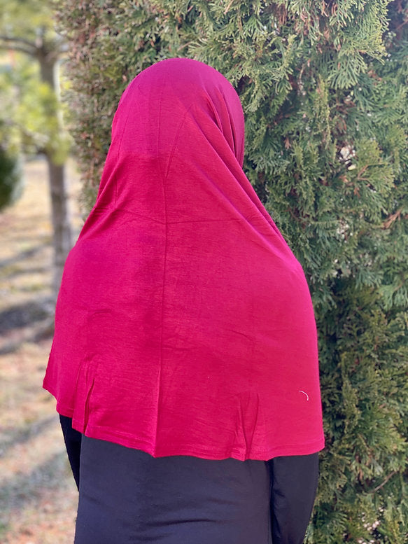 Burgundy Jersey Hijab – Amira Designs