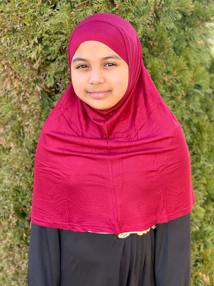 Two Piece Amira Hijab - Burgundy